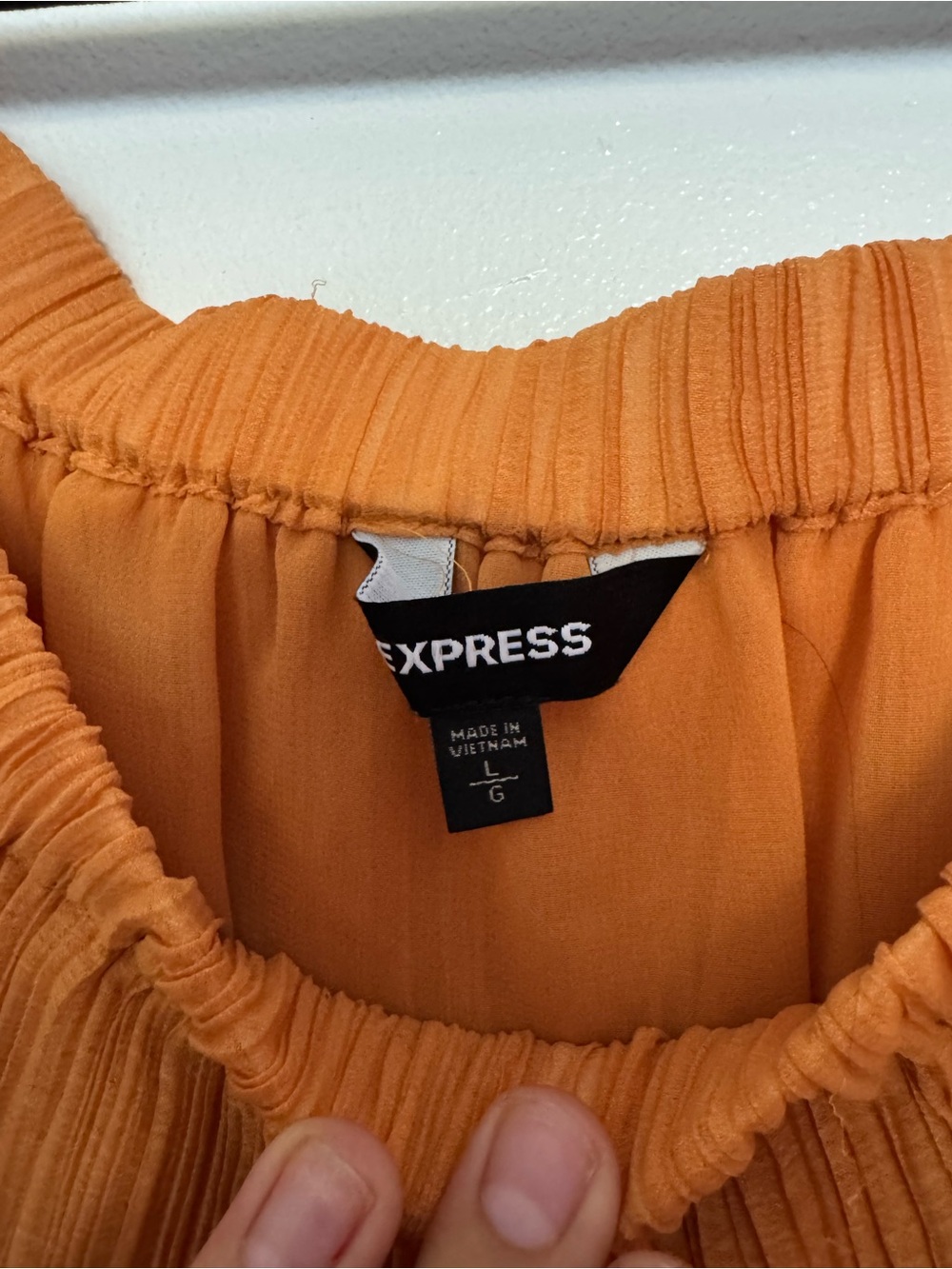 Express Orange Off-Shoulder Layered Ruffle Blouse - Picture 3 of 4